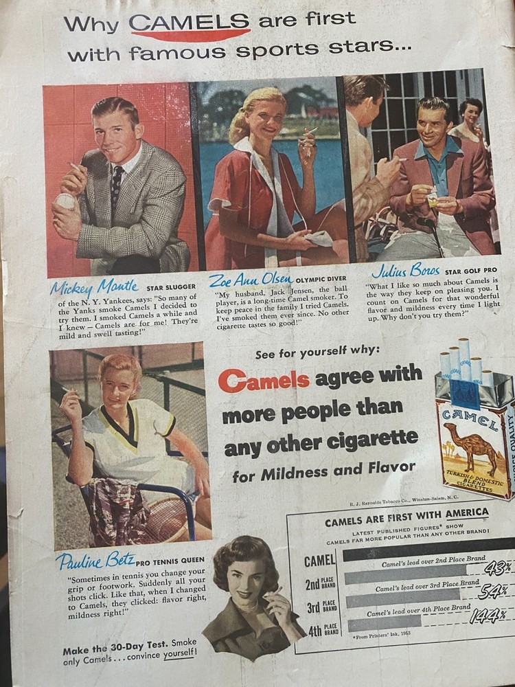 Camel Cigarettes, Full Page Vintage Print Ad, aa