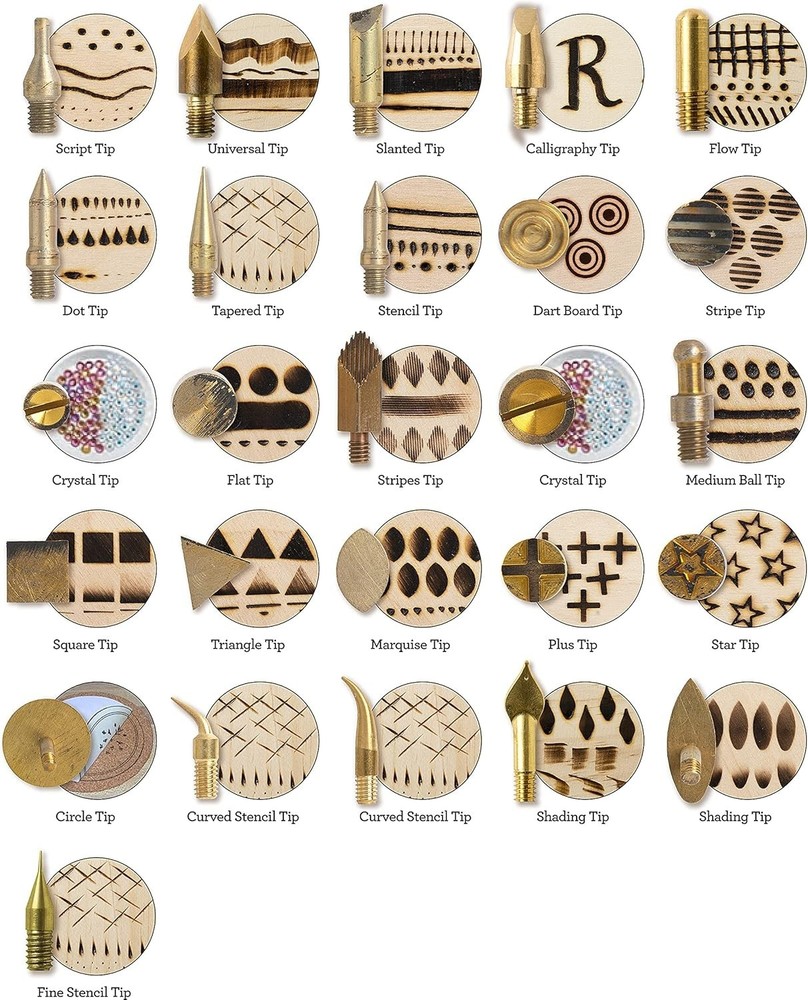 Comprehensive Wood Burning Tool Set with 26 Interchangeable Tips for Artists
