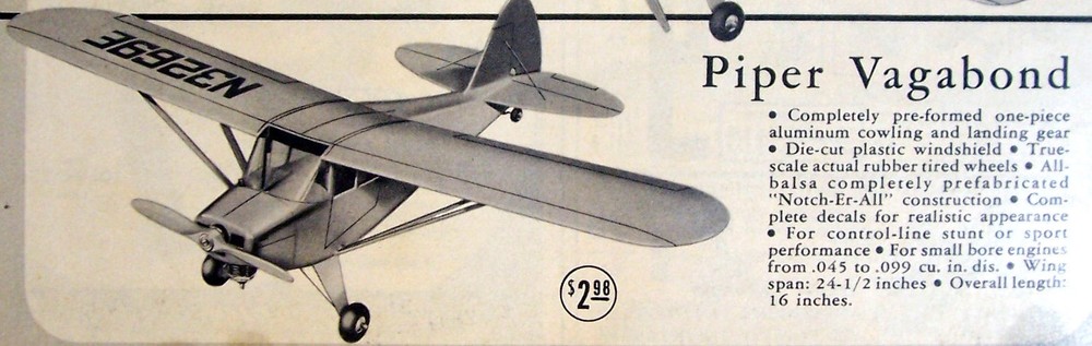 Testors VAGABOND PLANS & CONSTRUCTION SHEETS for TWO 1/2A UC Model Airplanes