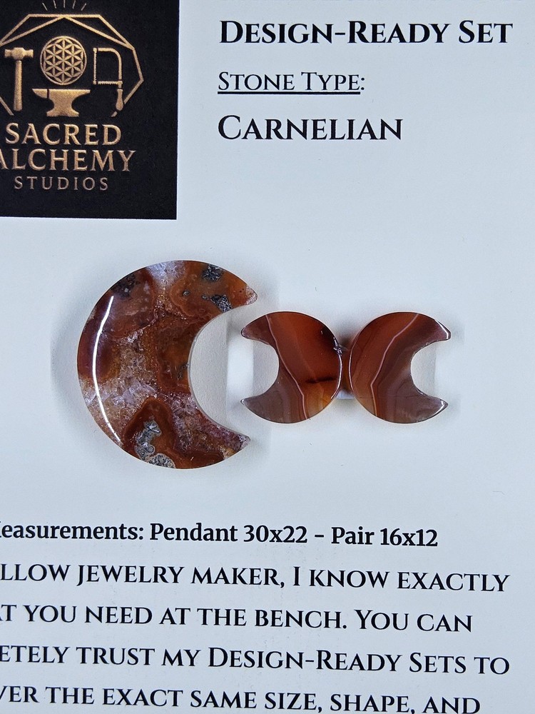 Crescent Moon - Carnelian - Design-Ready Set