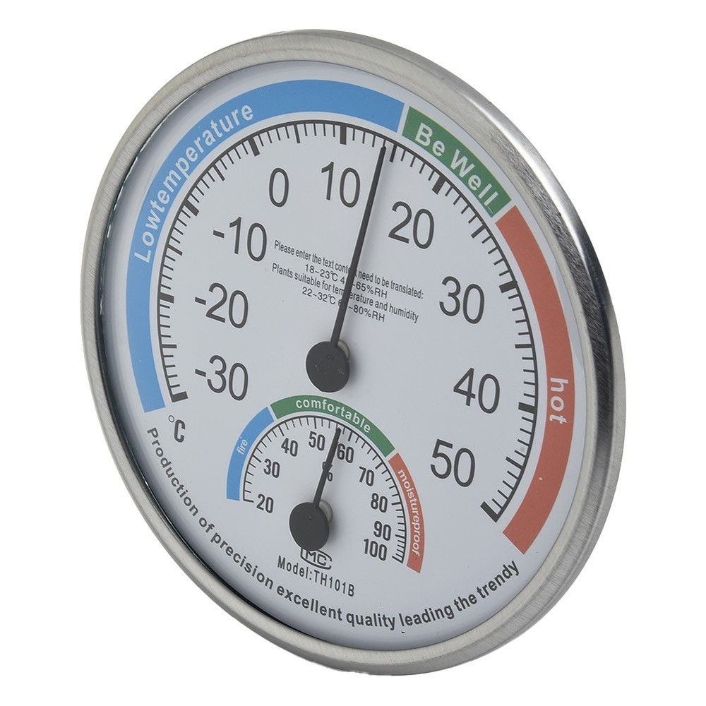 Hygrometer Thermometer Range: 20-Thickness 2.2cm White Classroom