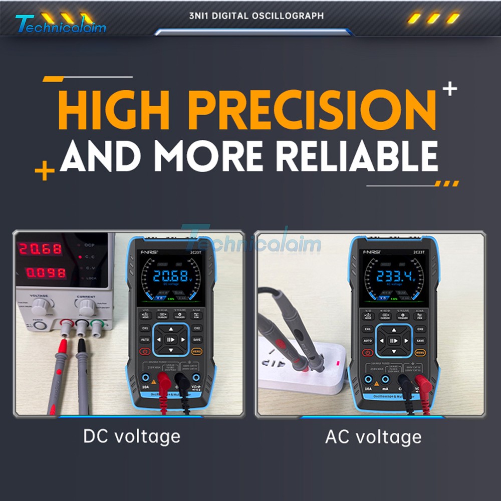 FNIRSI 2C23T Handheld Digital Oscilloscope Multimeter Function Signal Generator