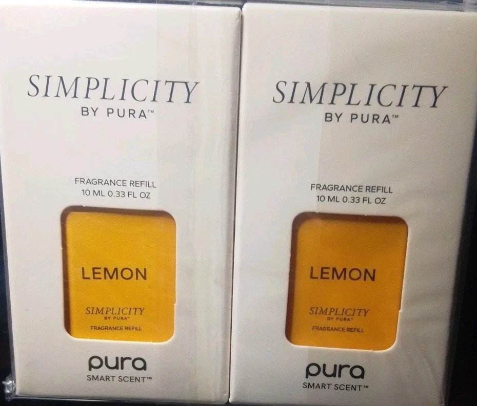 2 Pack PURA Smart Diffuser Refills by Simplicity – Lemon Scent,  10mL