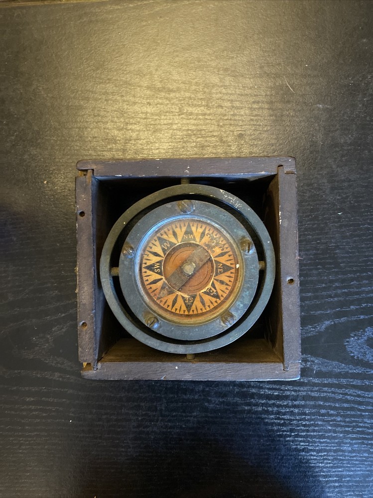 Antique Nautical Maritime Ship Boat Compass, As Is