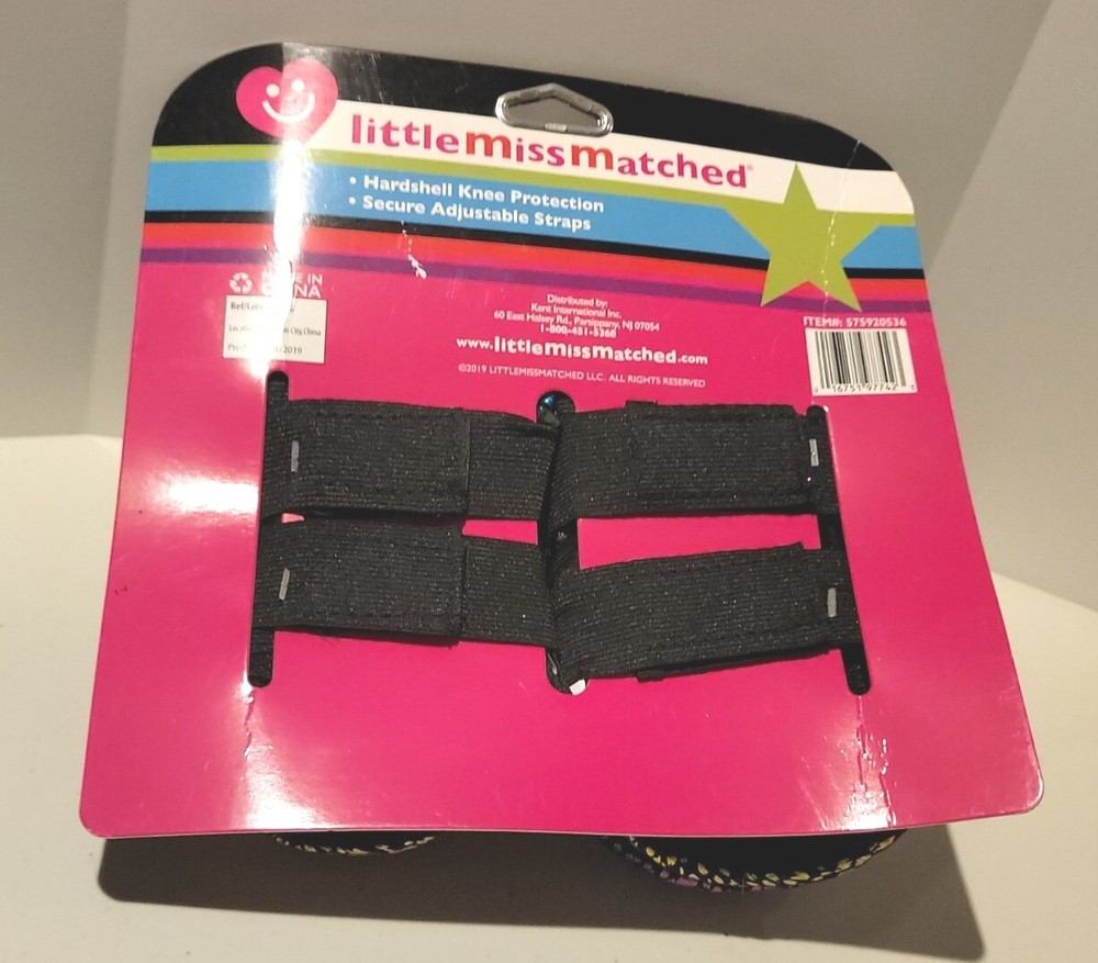 MAGIC Sequin Knee & Elbow Pads Set Hardshell Hook Loop Adjustable Straps 8+