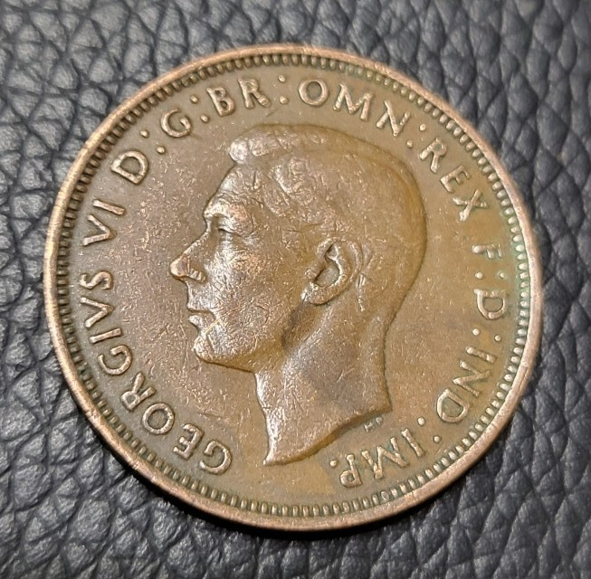 1944 Great Britain Half Penny Coin