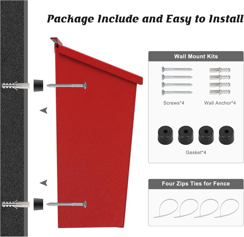 Durable Steel Mailbox, Outdoor Mail Storage