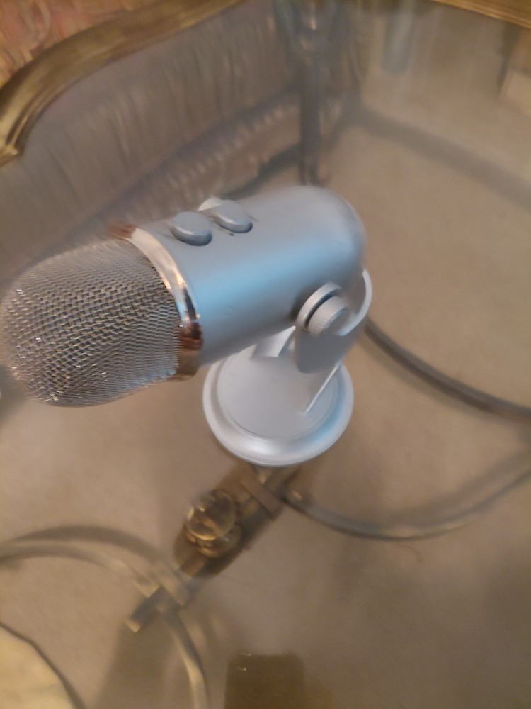 Blue Yeti Silver USB Microphone with Mute Button and Adjustable Gain