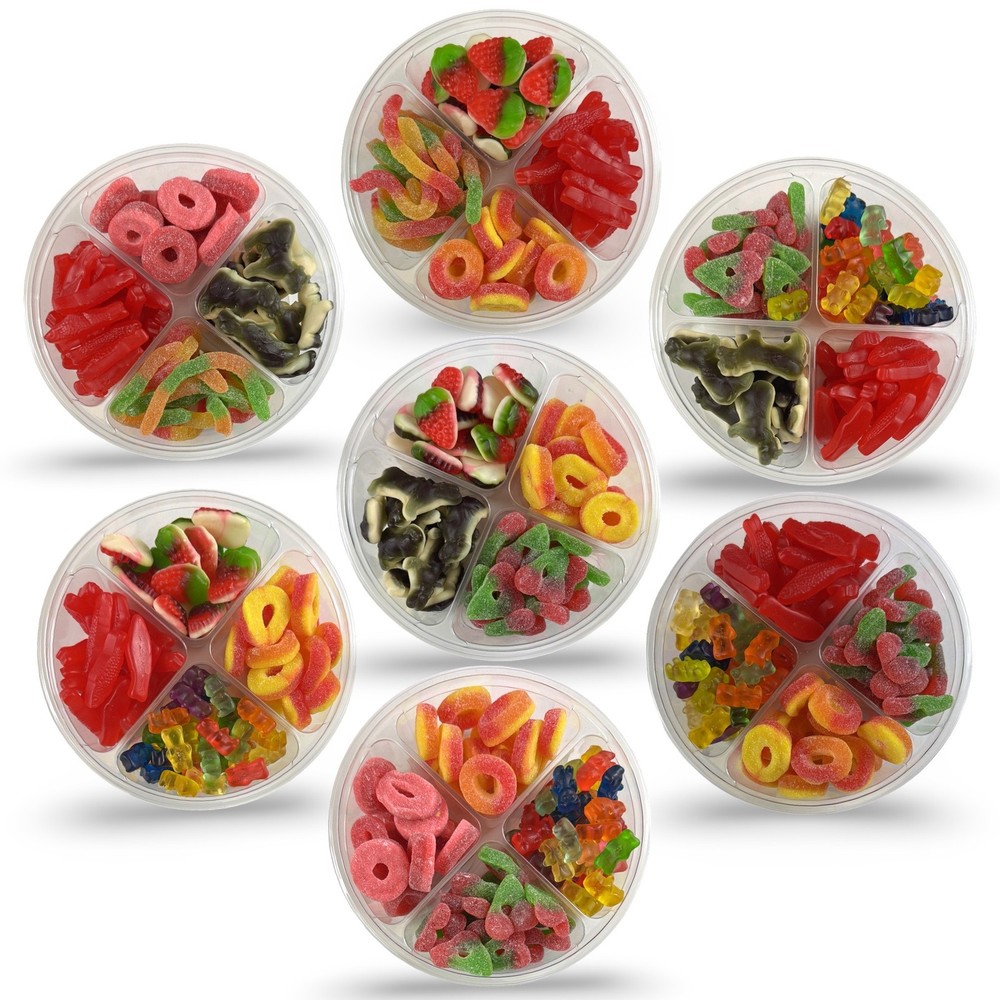 Halal Turkish Gummy Candy Tray – 4 Compartment Assorted Gummies (Approx. 1 lb 2