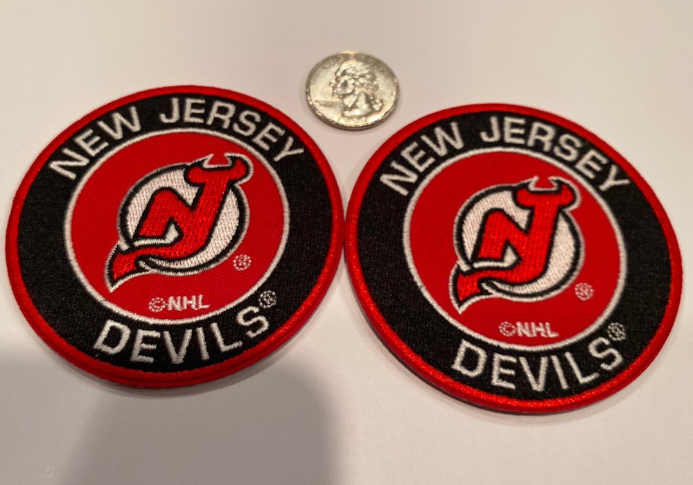 (2)- New Jersey DEVILS Logo Embroidered Iron On Patches. 3”x 3" Awesome!