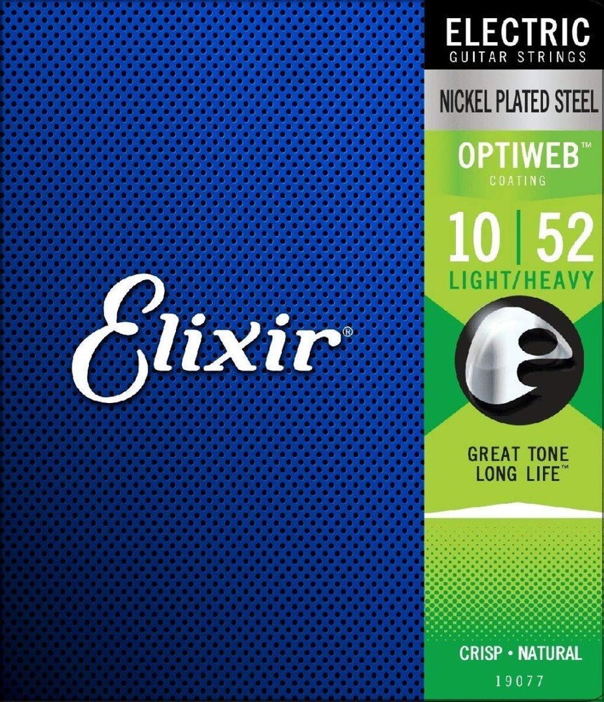 Elixir 19077 Electric Steel Optiweb Light 10-52 Electric Guitar Strings