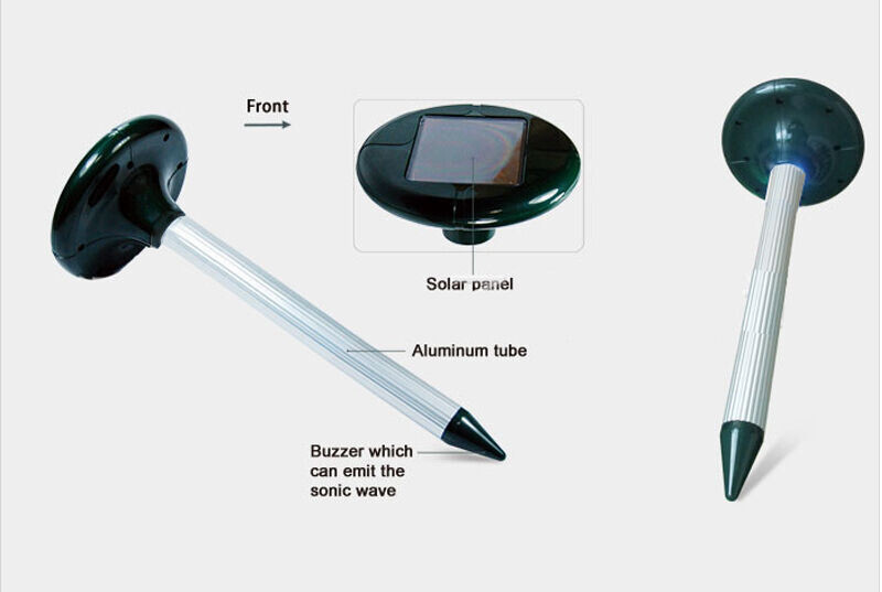 4-pack Solar Powered Ultrasonic Sonic Mouse Mole Pest Rodent Repeller Repellent