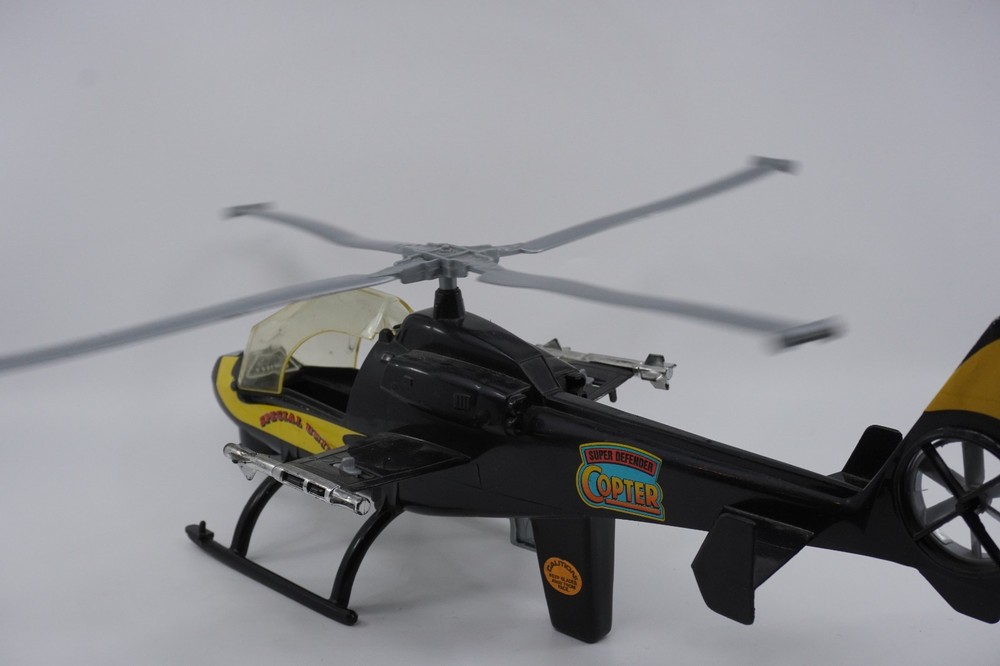 Vtg. Processed Plastic CO. Helicopter w/ Trigger Spin Blades 18" Black Gi Scale