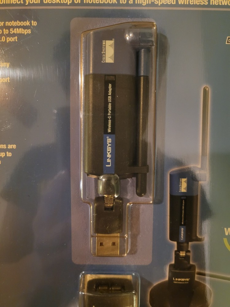 Cisco-Linksys Wireless-G Portable USB Adapter WUSB54GP-BP no tools setup - READ