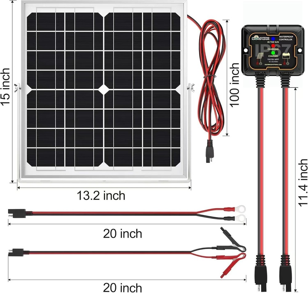 Marine Automotive Solar Panel Kit 20W 12V - Smart Controller=
