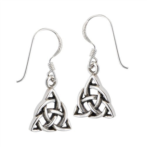 Sterling Silver Interwoven Triquetra Earrings (1 pair)