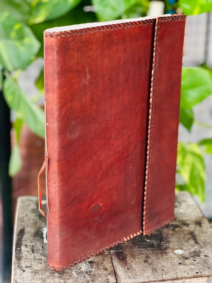 Goat Handmade Real Proof Leather Journal beautiful Stone