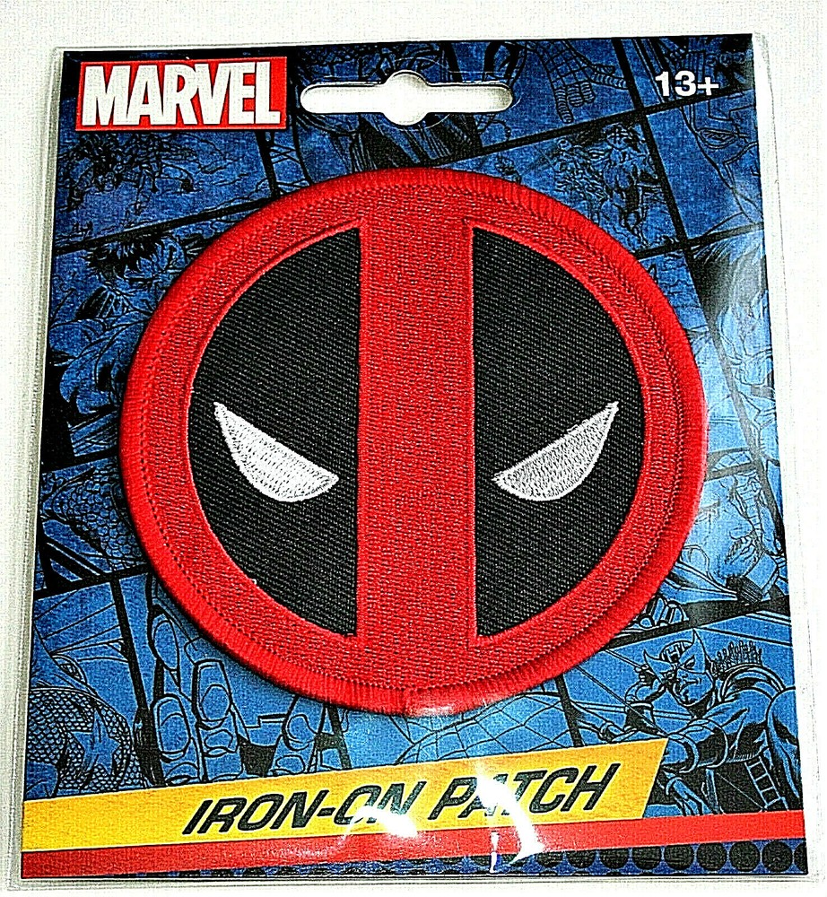 Official Marvel Comics Deadpool Red Iron-On Cloth Jacket Patch New in Package