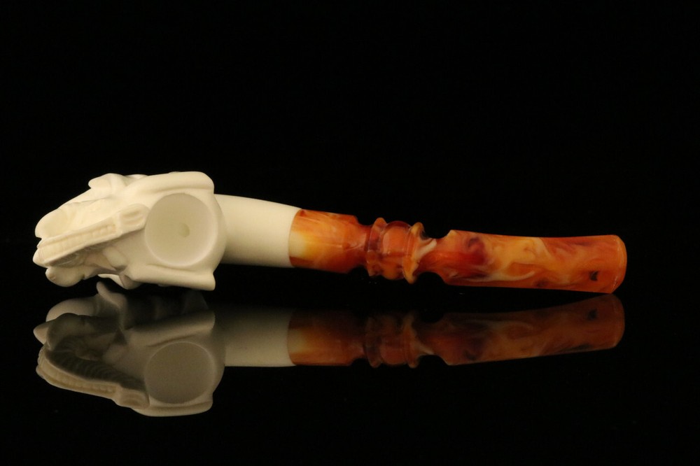 Elephant Block Meerschaum Pipe with fitted case M1440