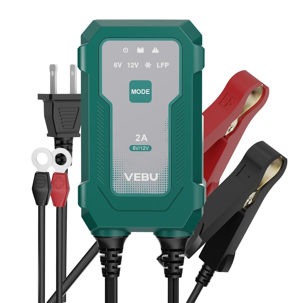 Trickle Charger for Motorcycle Battery 2A Smart 2A, Green