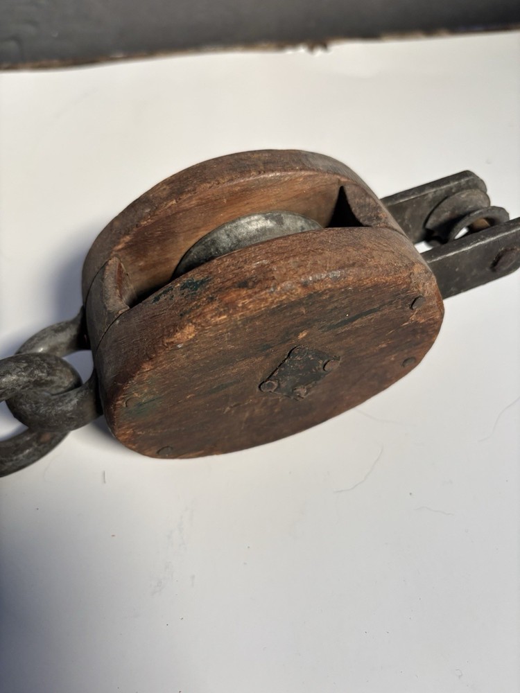 Antique 10” Block and Tackle Pulley