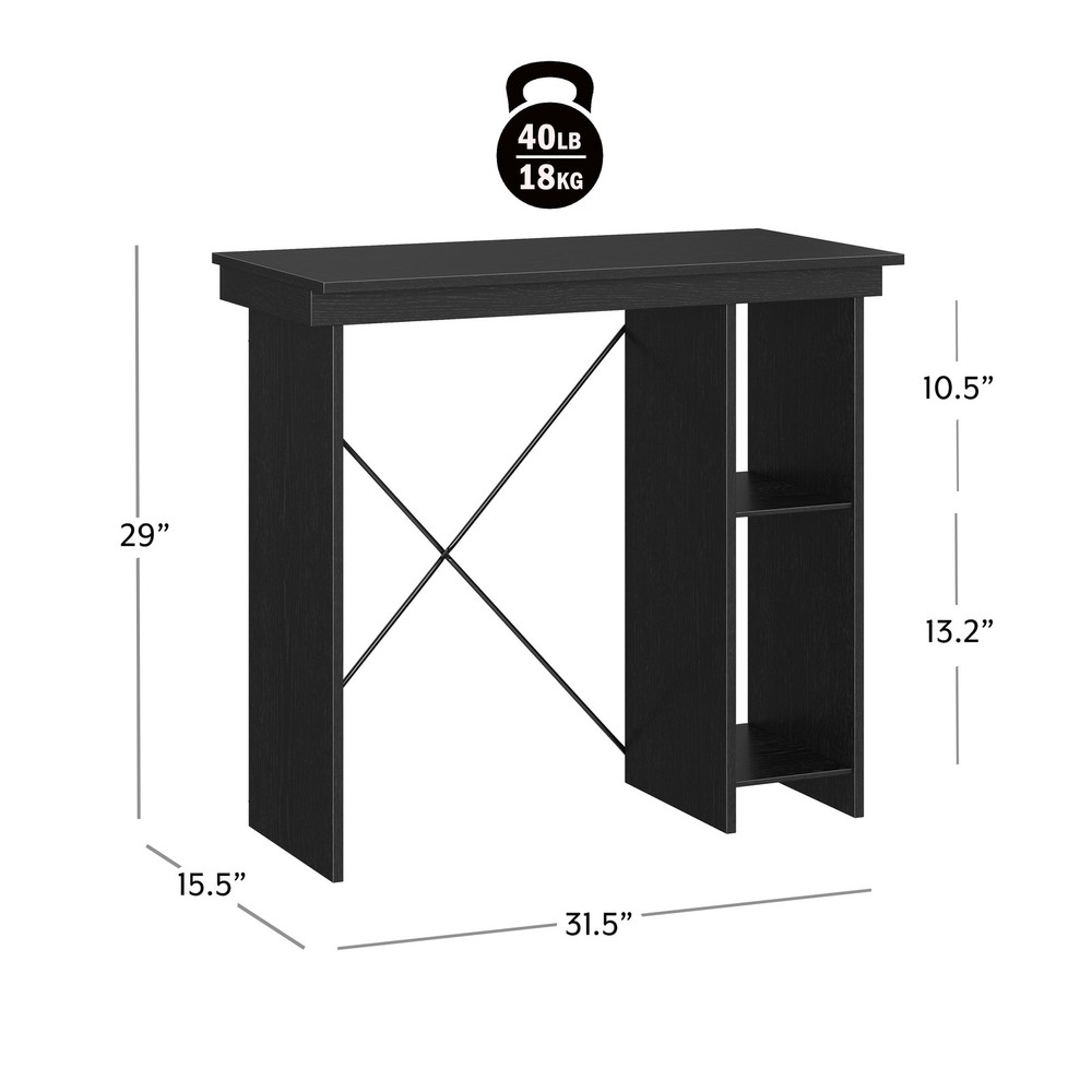 Ardent No Tools Small Space Writing Desk Black