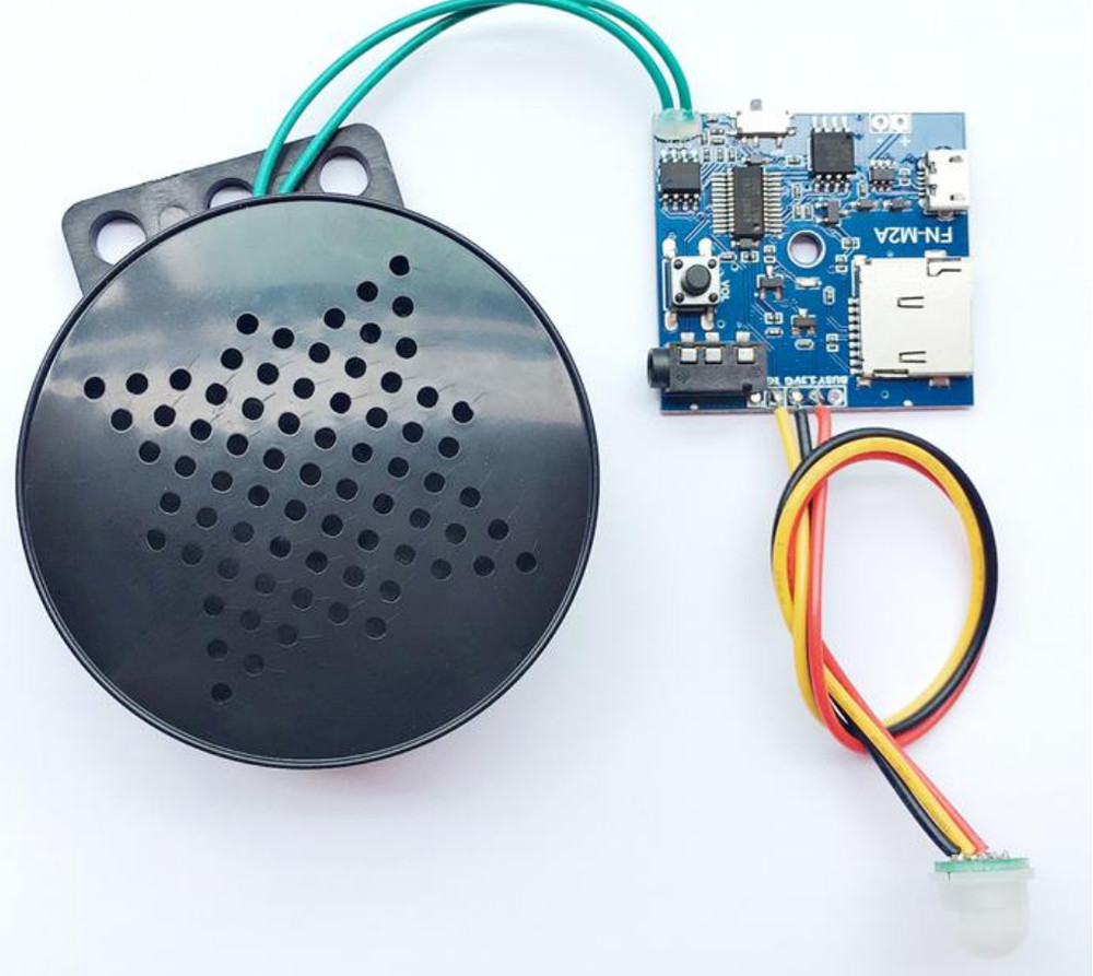 PIR Motion Sensor Activated Audio Player for POP Displays With WHITE PIR SENSOR