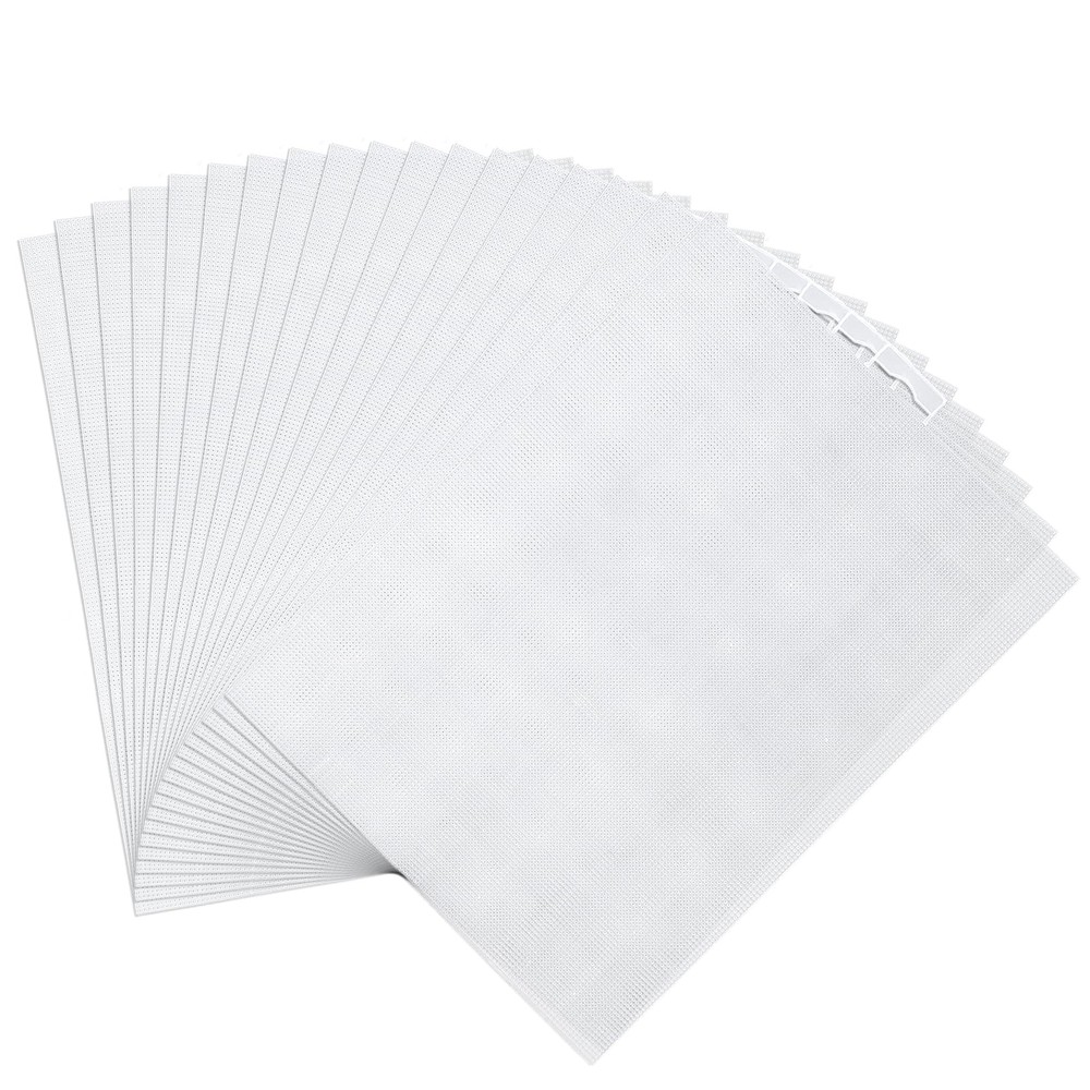 18pcs Plastic Mesh Canvas Sheets 11x8.2in, 14 Count White Needlepoint Canvas ...