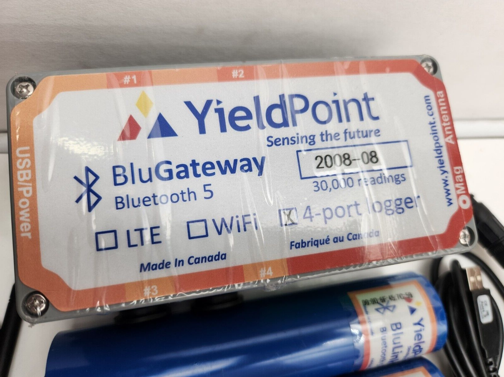 2 Yieldpoint BluGateway 4-port Data Loggers & 6 BluLink