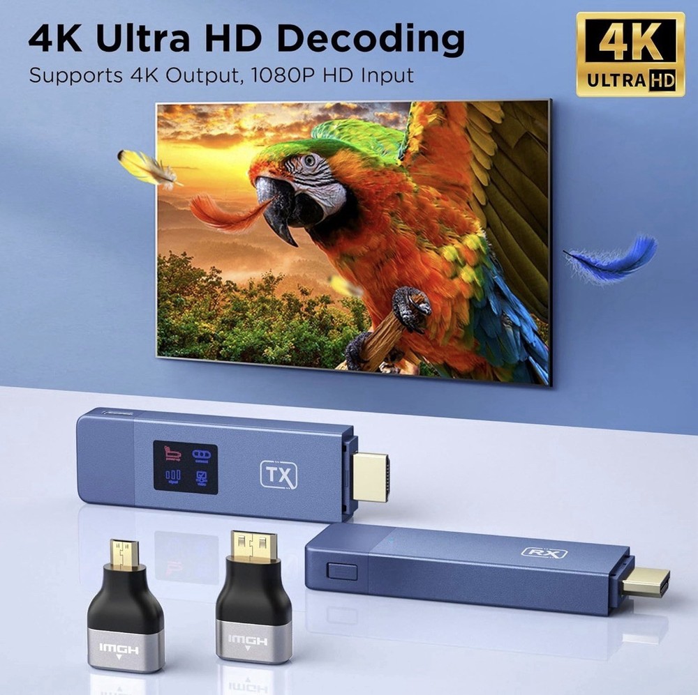 Wireless HDMI Transmitter and Receiver, Plug & Play Portable 2.4G/5G Wireless HD