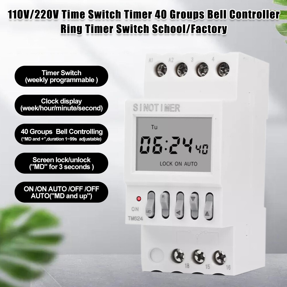 40 Groups School/Factory Bell Controller 1 Second Interval Ring Timer Switch
