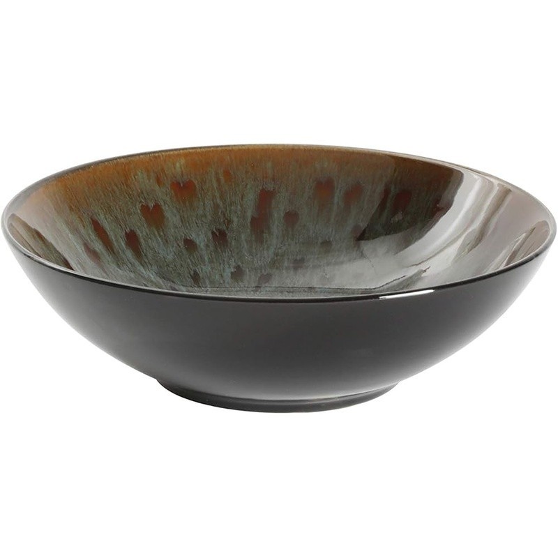 Reactive Glaze Stoneware Dinnerware Set Dishwasher Safe Unique Service for 4
