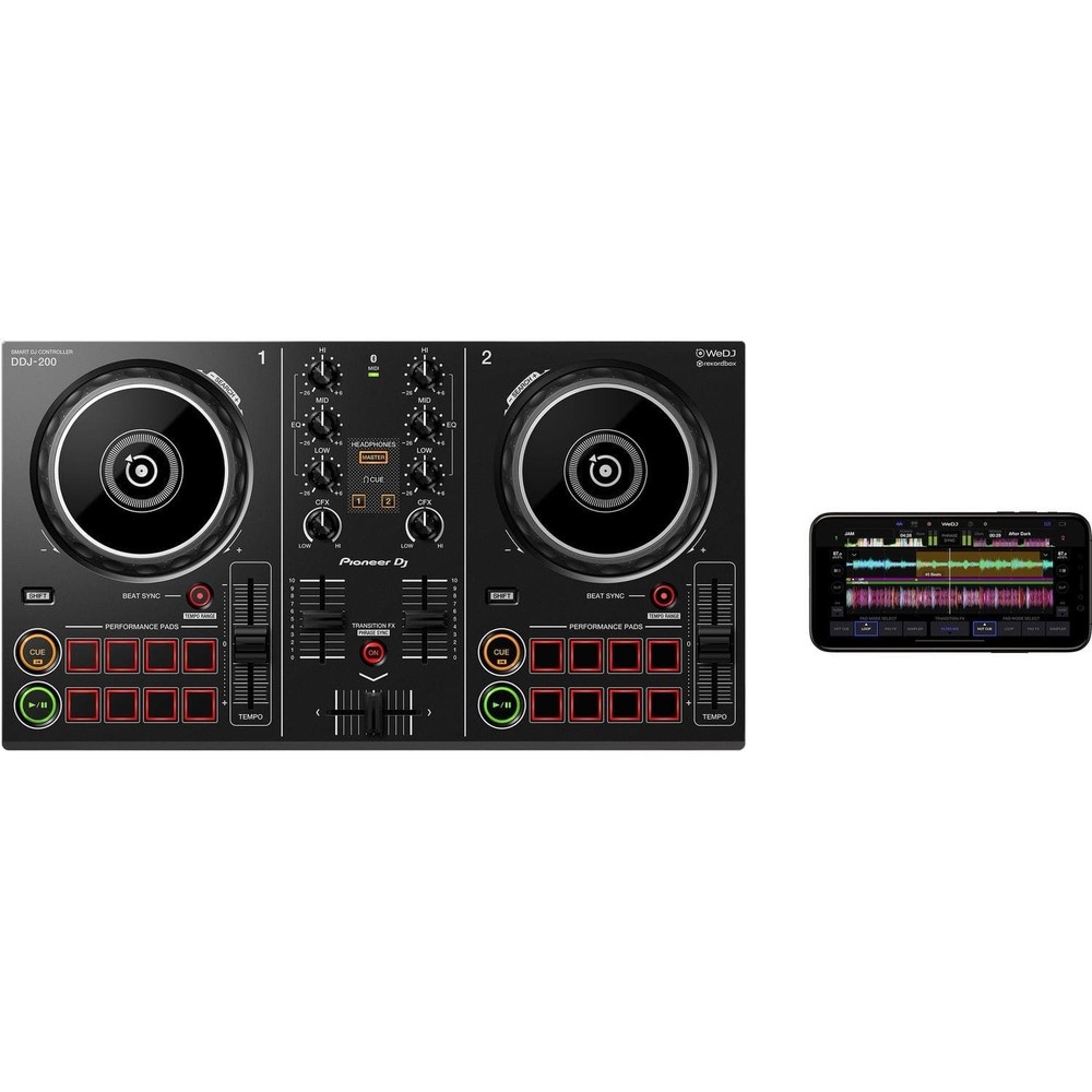Pioneer DJ DDJ-200 Double Deck Controller Black Performance Pads USB Interface