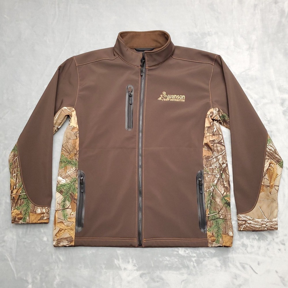 Gamehide Jacket Men Large Brown Realtree Xtra Soft Shell Performance Tech Fleece