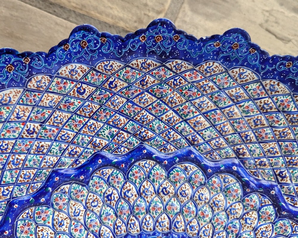 Vintage Minakari Enameled Plate (Large)