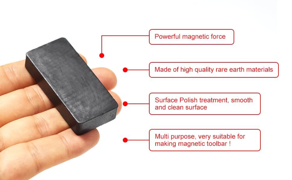 12 Pack Square Ferrite Magnets Ceramic Block Magnets for DIY Projects