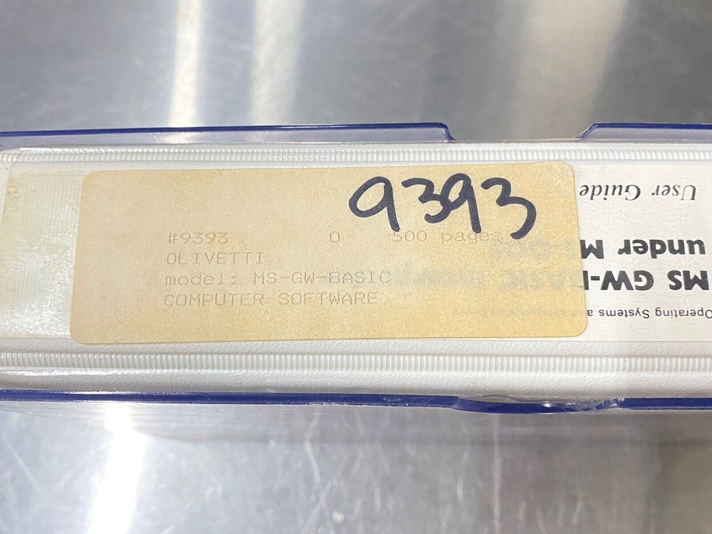 Olivetti MS GW-basic Interpreter Under MS-DOS - Users Guide / Manual