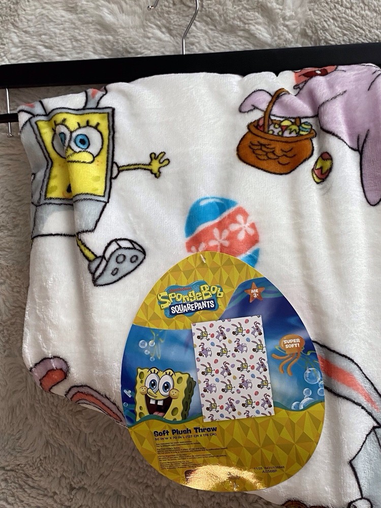 Spongebob Squarepants Patrick Easter Eggs Soft Throw Blanket 50” X 70” NEW