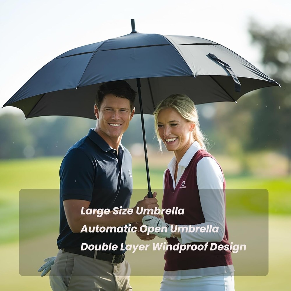 Extra Large Golf Umbrella 62-Inch Automatic Open Vented Waterproof Windproof