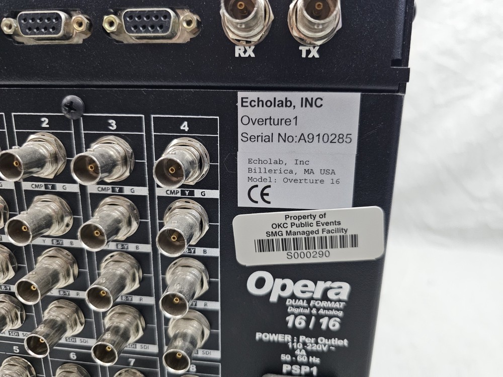 ECHOLAB OVERTURE SD VIDEO PRODUCTION SWITCHER SYSTEM CONTROL & INFORMATION GUIDE