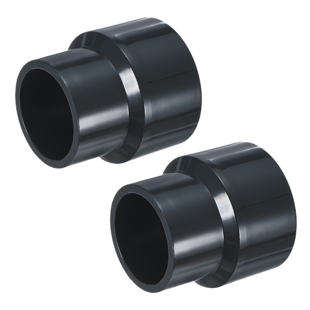2-Pack UPVC Reducer Pipe Fitting, DN50*40 Reducing Coupling Connector, Grey