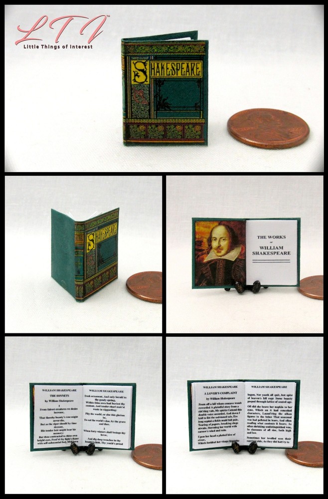 SHAKESPEARE 1:12 Scale Miniature Readable Illustrated Book