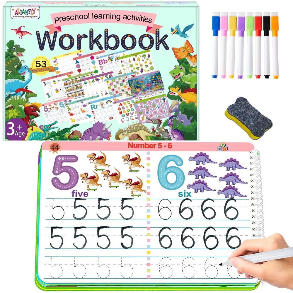 ALIANFLY Preschool Learning Activities Educational Medium, Green - Dinosaurs