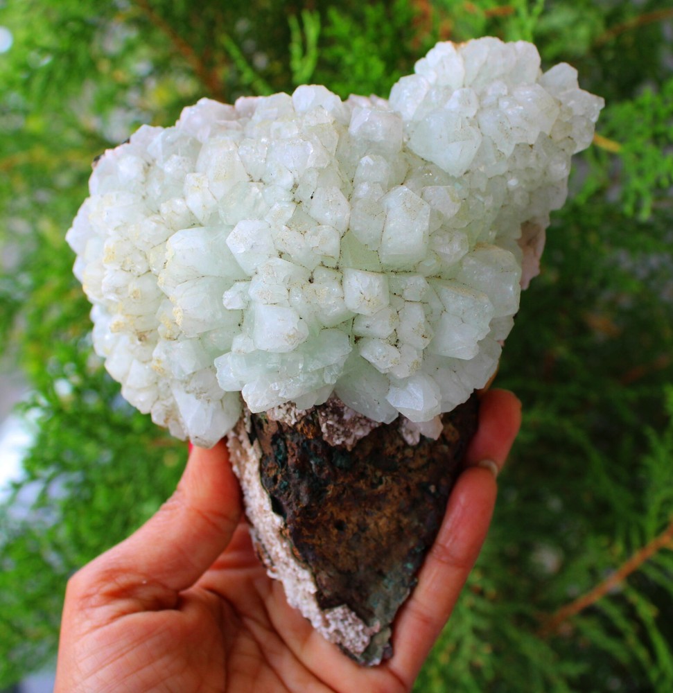 Green Apophyllite Crystals Format On Matrix Minerals Specimen