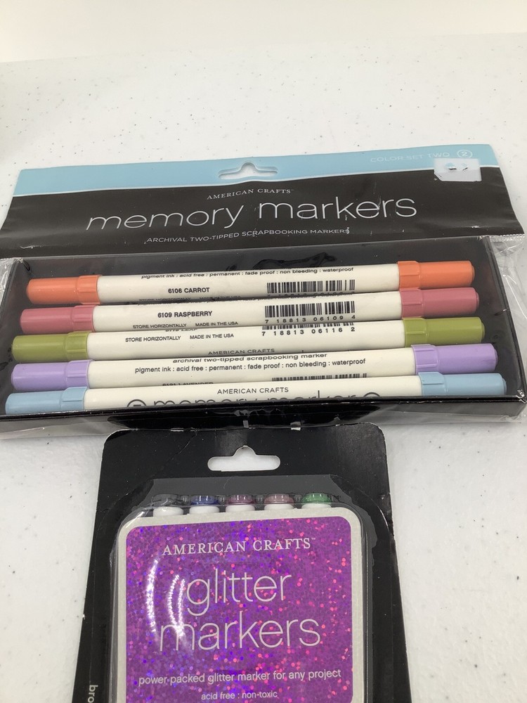 American Crafts Glitter Markers And Memory Markers