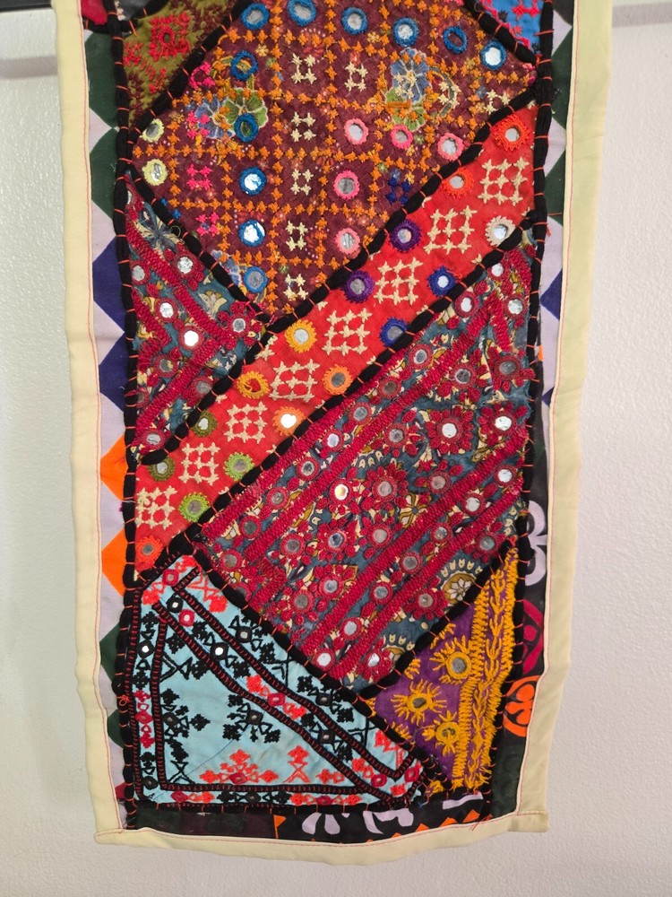 Old Handmade Table Mat – Multicolor Embroidery