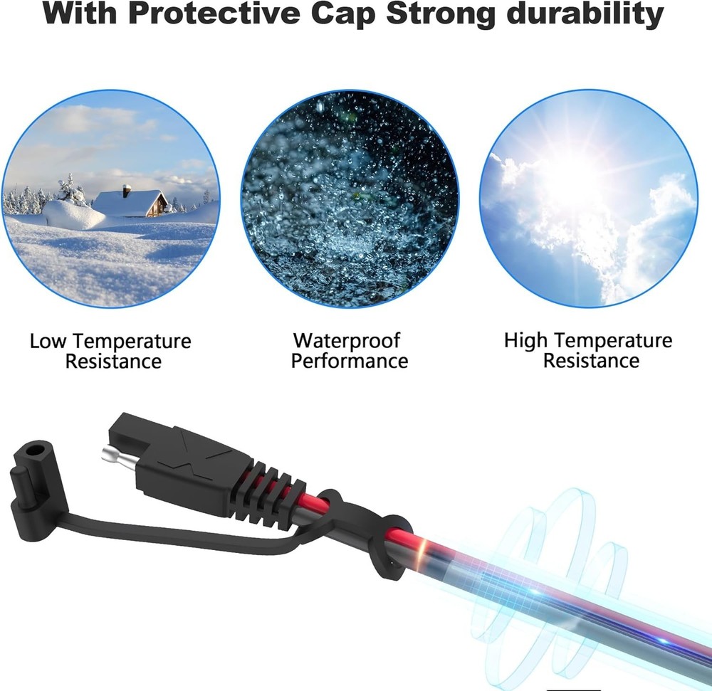 Heavy-Duty 12FT SAE Extension Cables, 4-Pack