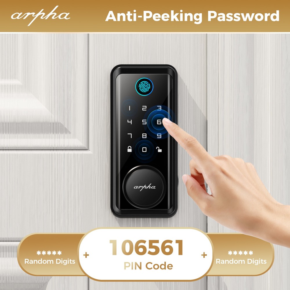 ARPHA Security Keyless Smart Door Lock 100Code Fingerprint Keyless Bluetooth APP