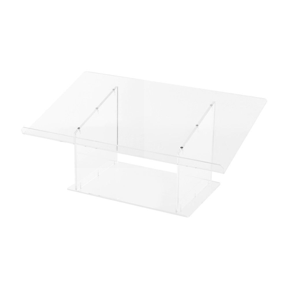 Clear Acrylic Podium Stand with Spacious Tabletop for Presentations