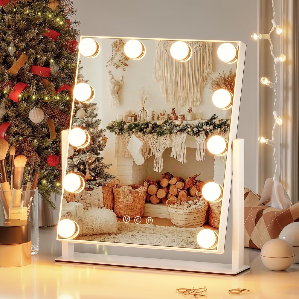 Vanity Mirror with Lights, 12 Bulbs Makeup Mirror with Smart Touch Control, 3...